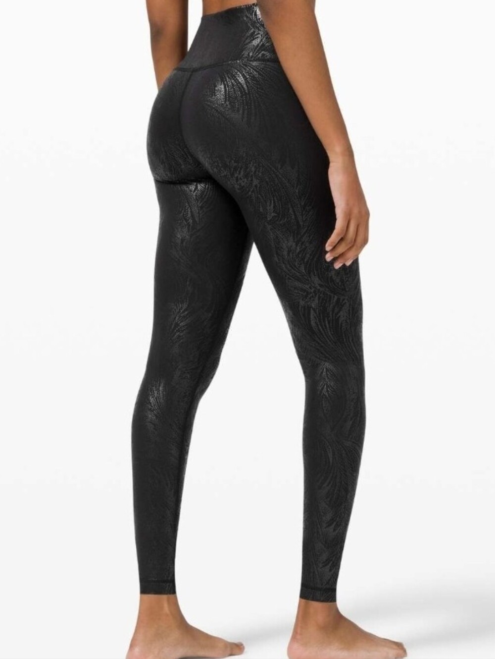 Lululemon Wunder Under High-Rise Shine Leggings Size 6 Acclimatize Black Foil 28